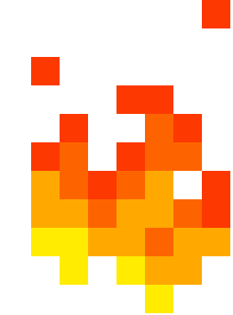 Animated pixel flames